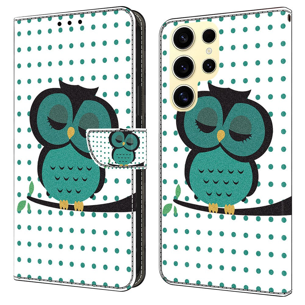 Galaxy S25 Ultra Wallet-Hülle mit 3D-Muster & Magnetverschluss