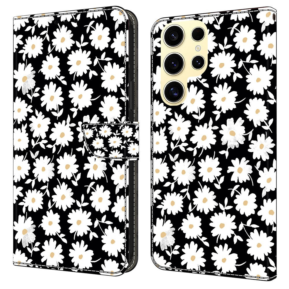 Galaxy S25 Ultra Wallet-Hülle mit 3D-Muster & Magnetverschluss