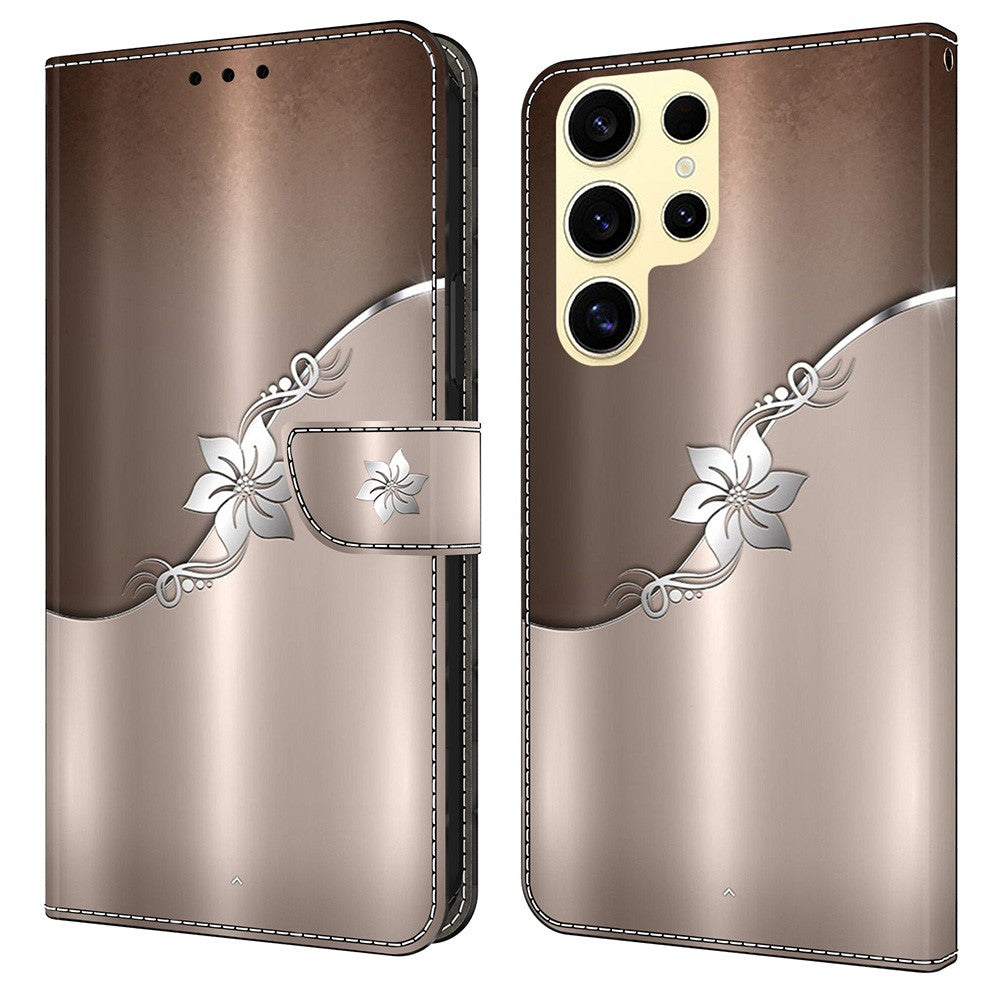 Galaxy S25 Ultra Wallet-Hülle mit 3D-Muster & Magnetverschluss
