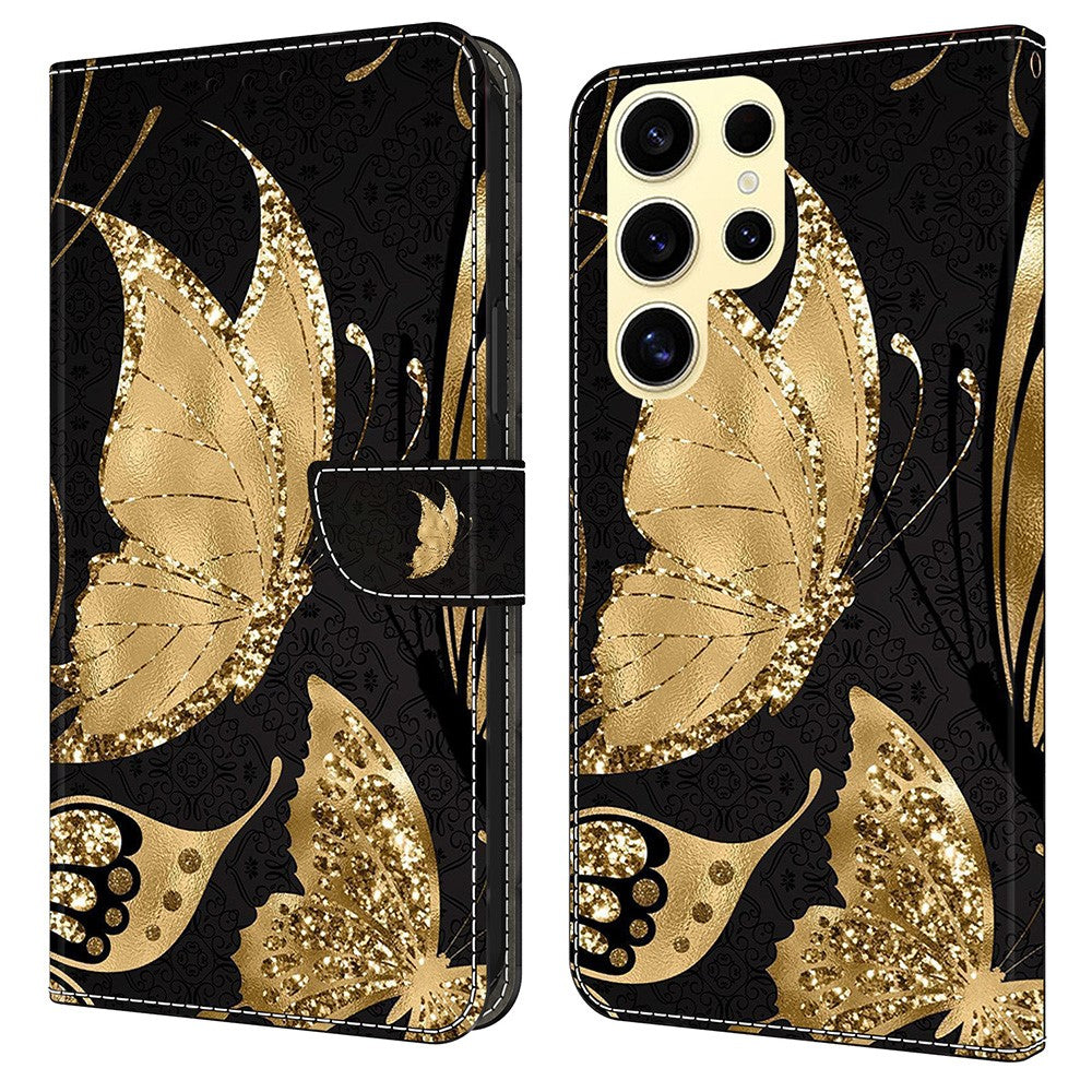 Galaxy S25 Ultra Wallet-Hülle mit 3D-Muster & Magnetverschluss