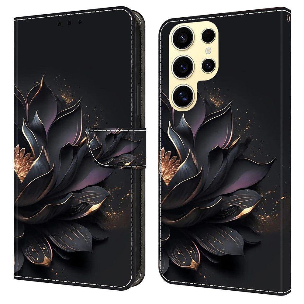 Galaxy S25 Ultra Wallet-Hülle mit 3D-Muster & Magnetverschluss