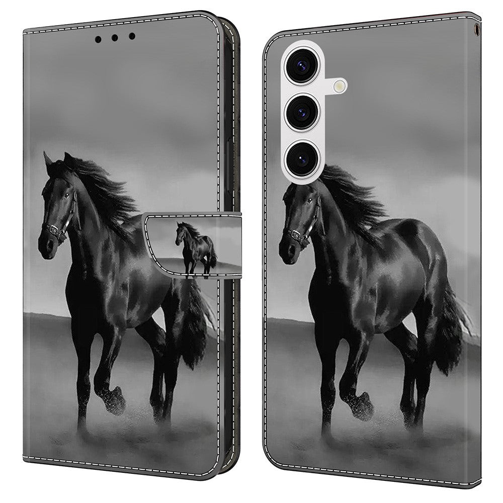 Galaxy S25 Plus Wallet-Hülle mit 3D-Muster & Magnetverschluss