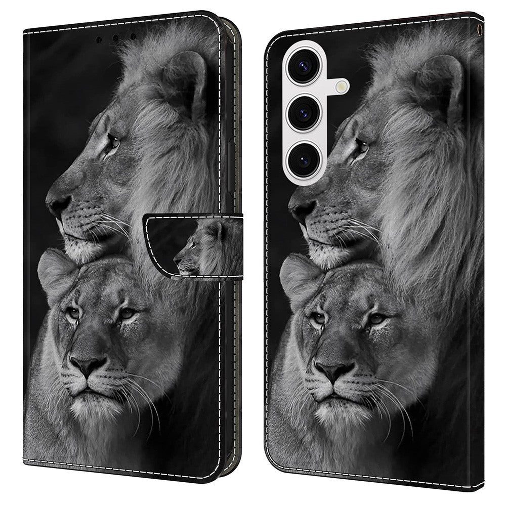 Galaxy S25 Plus Wallet-Hülle mit 3D-Muster & Magnetverschluss