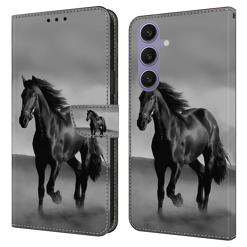 Galaxy S25 Wallet-Hülle mit 3D-Muster & Magnetverschluss