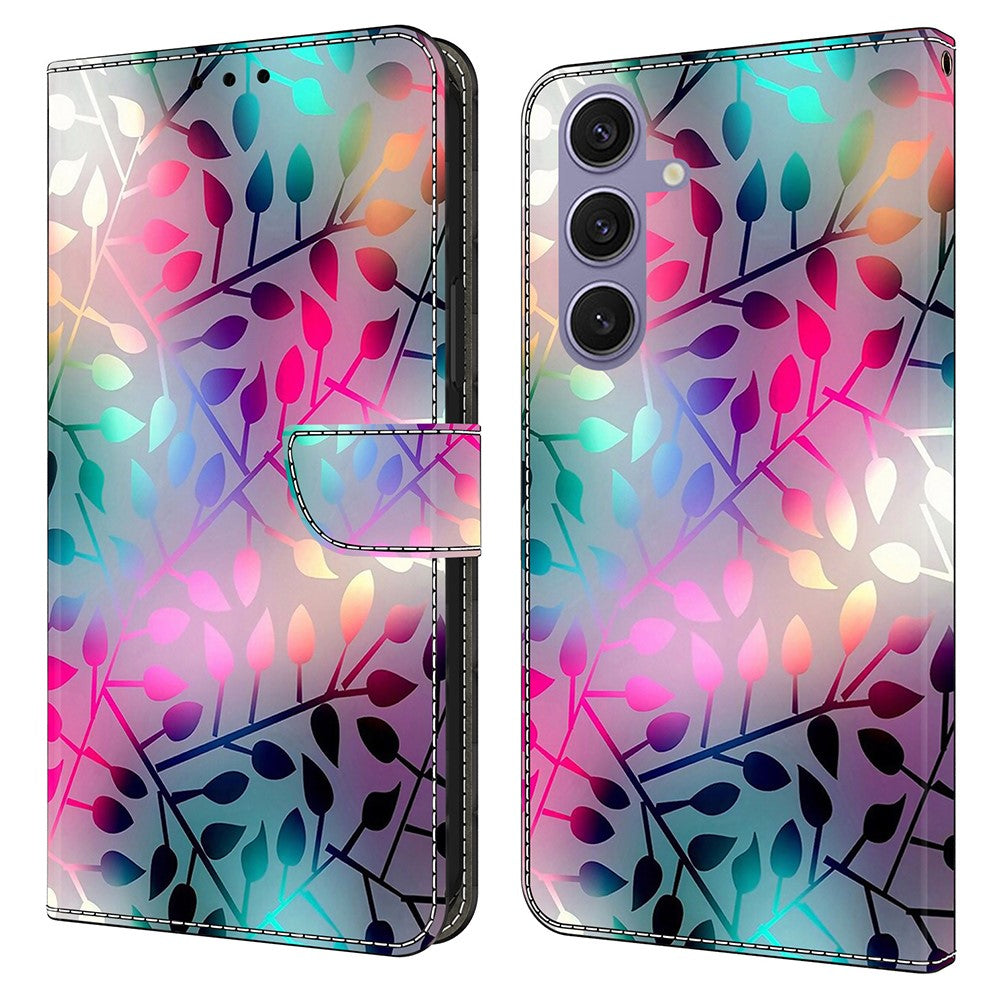 Galaxy S25 Wallet-Hülle mit 3D-Muster & Magnetverschluss