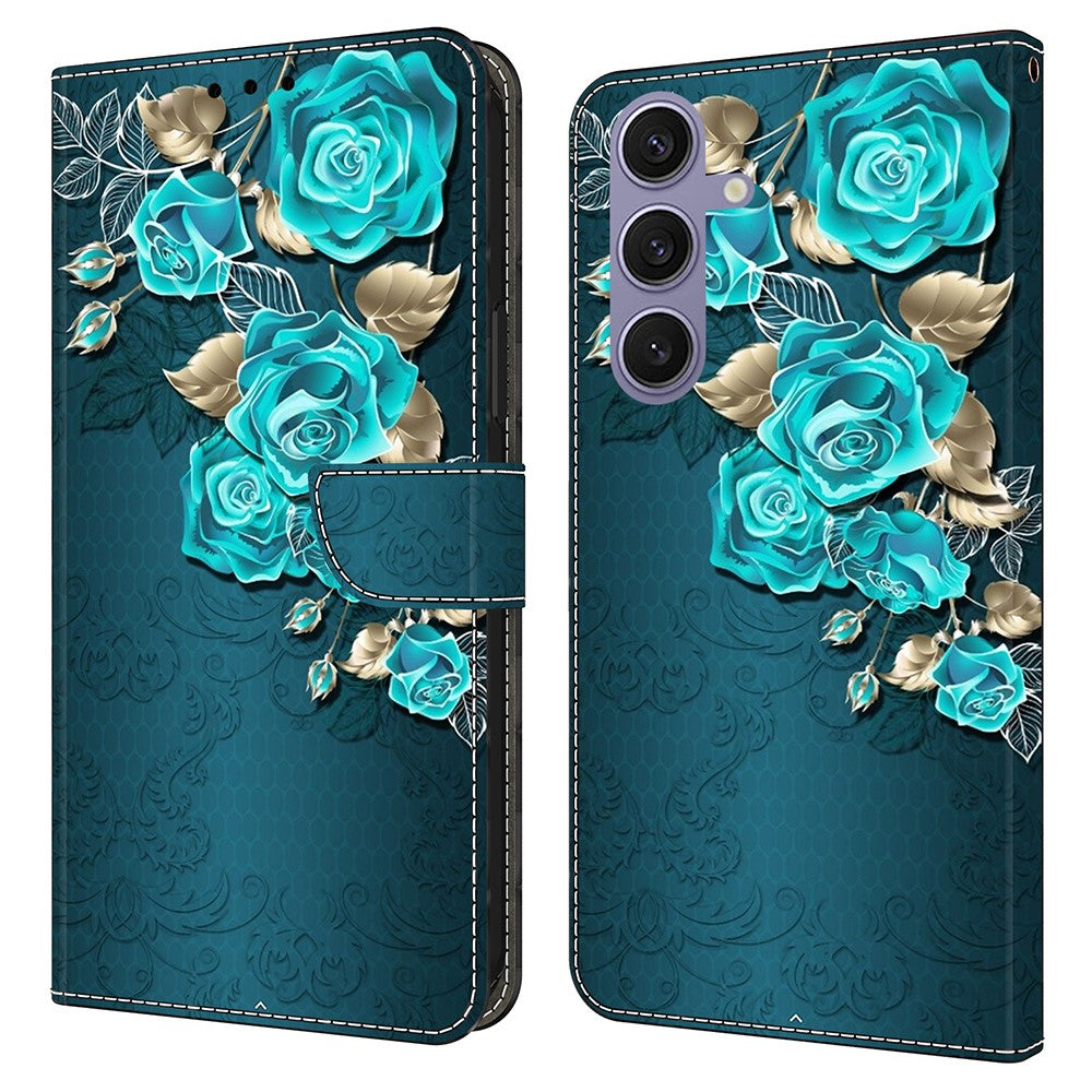 Galaxy S25 Wallet-Hülle mit 3D-Muster & Magnetverschluss
