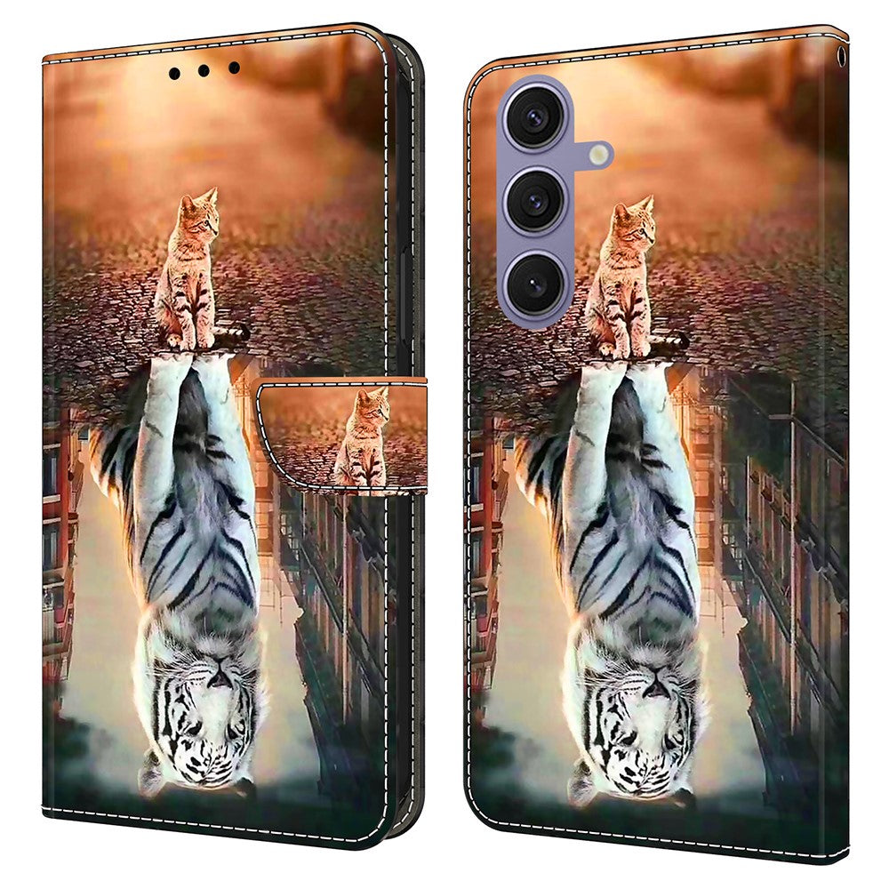 Galaxy S25 Wallet-Hülle mit 3D-Muster & Magnetverschluss