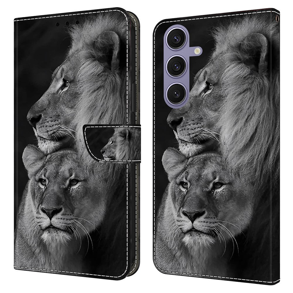 Galaxy S25 Wallet-Hülle mit 3D-Muster & Magnetverschluss