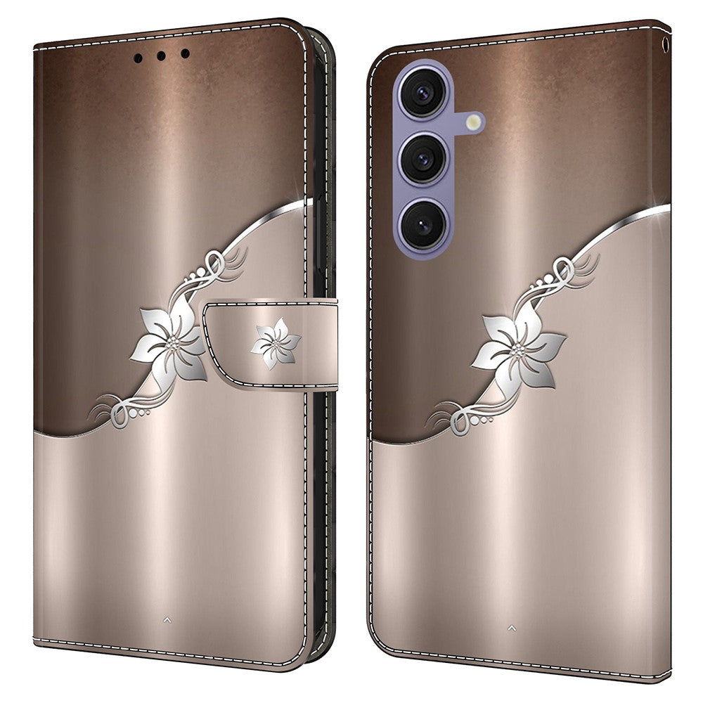 Galaxy S25 Wallet-Hülle mit 3D-Muster & Magnetverschluss