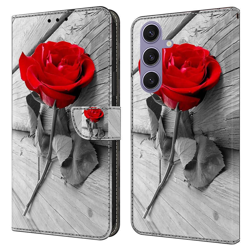 Galaxy S25 Wallet-Hülle mit 3D-Muster & Magnetverschluss