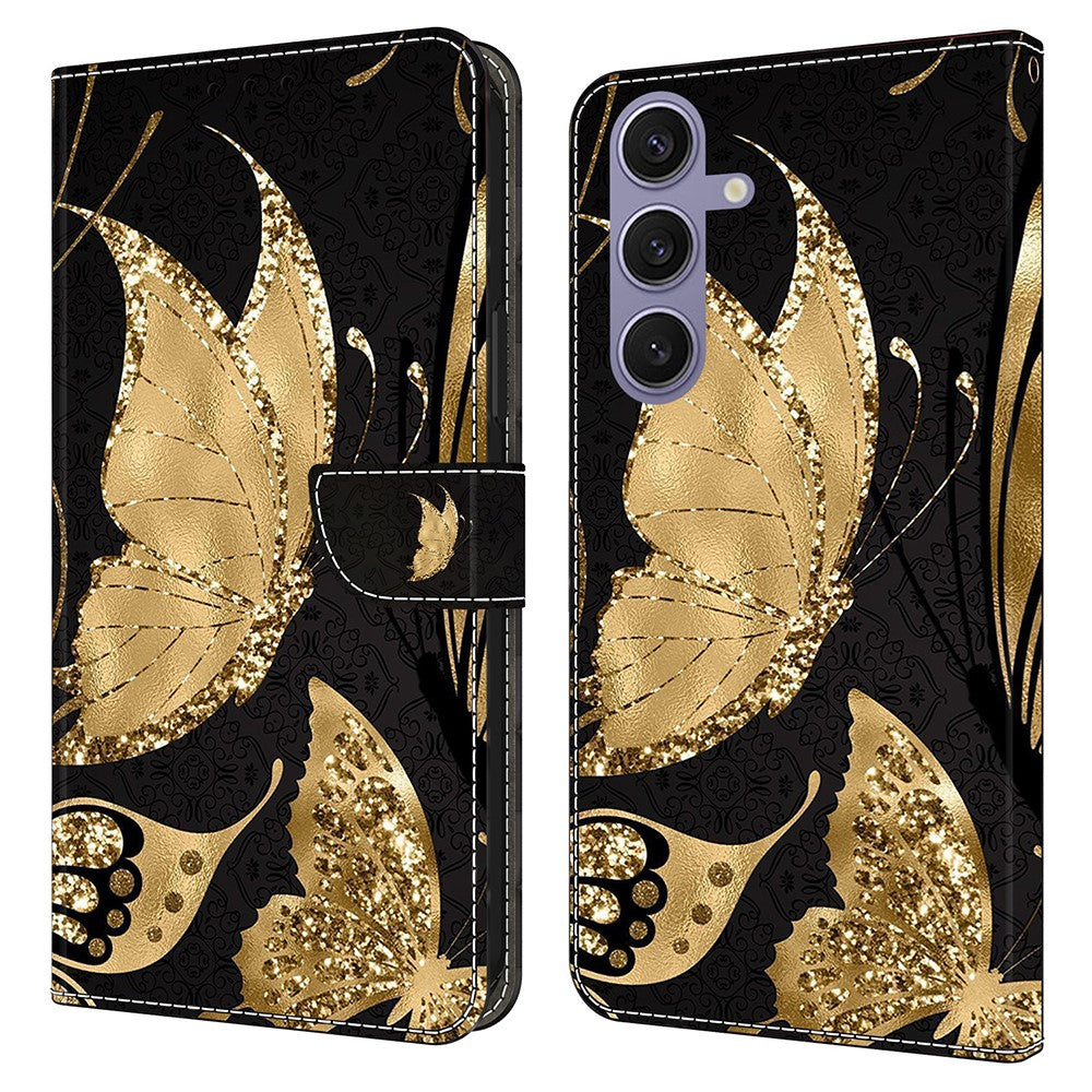 Galaxy S25 Wallet-Hülle mit 3D-Muster & Magnetverschluss