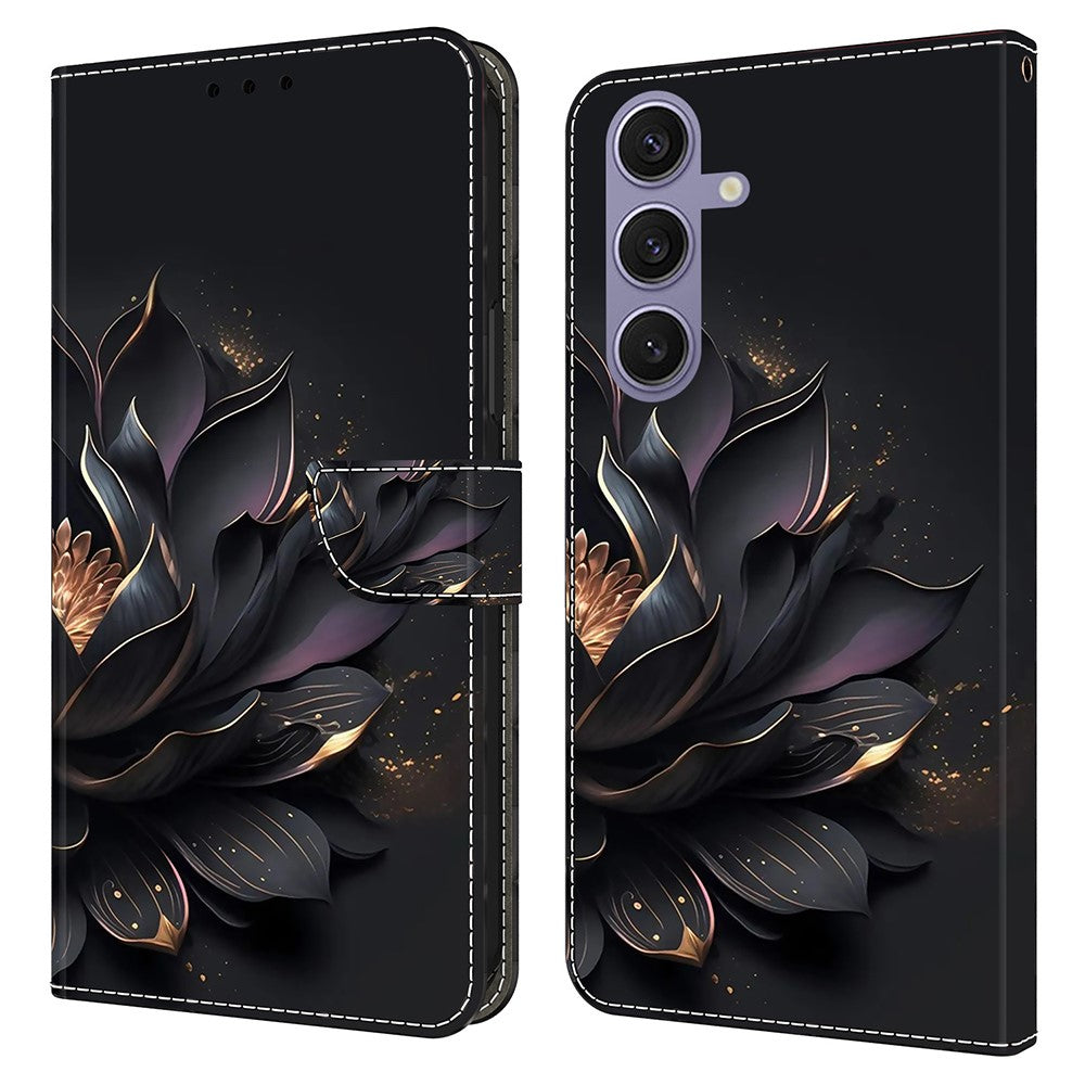 Galaxy S25 Wallet-Hülle mit 3D-Muster & Magnetverschluss