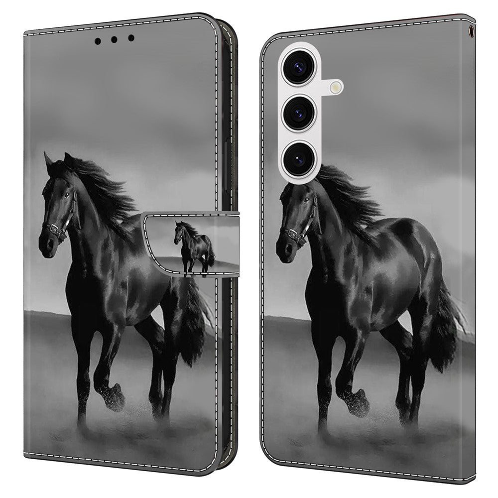Galaxy S24 FE Wallet-Hülle mit 3D-Muster & Magnetverschluss