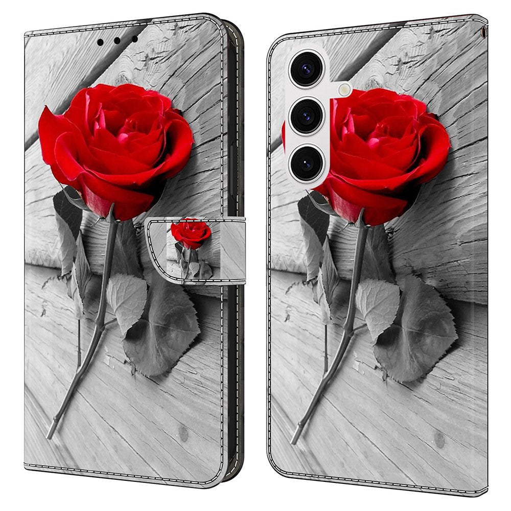 Galaxy S24 FE Wallet-Hülle mit 3D-Muster & Magnetverschluss