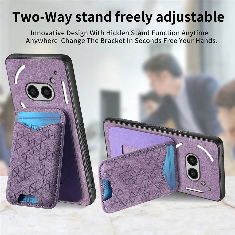 Nothing Phone (2a) Handyhülle – Mit aufgedrucktem Muster, Kartenhalter, Aufsteller, Lederrückseite