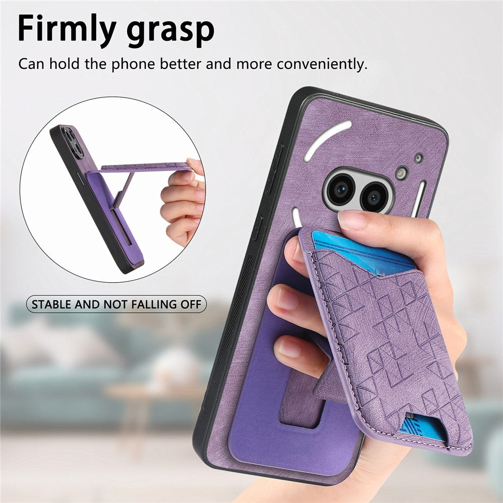 Nothing Phone (2a) Handyhülle – Mit aufgedrucktem Muster, Kartenhalter, Aufsteller, Lederrückseite