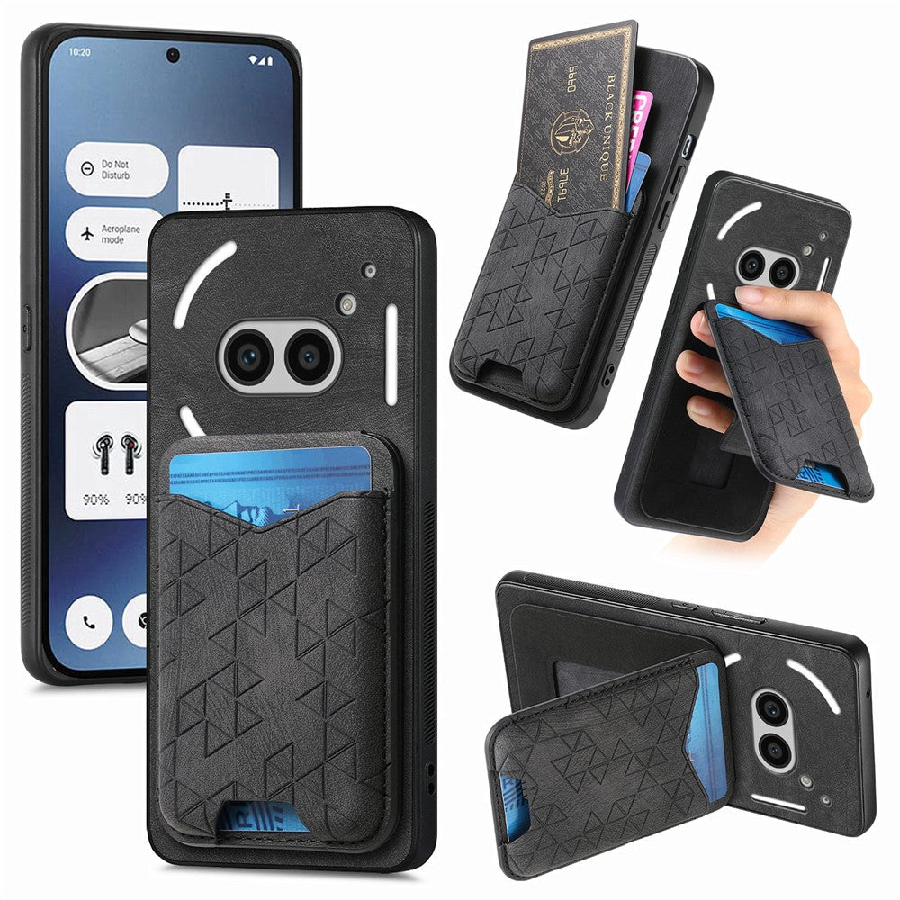 Nothing Phone (2a) Handyhülle – Mit aufgedrucktem Muster, Kartenhalter, Aufsteller, Lederrückseite