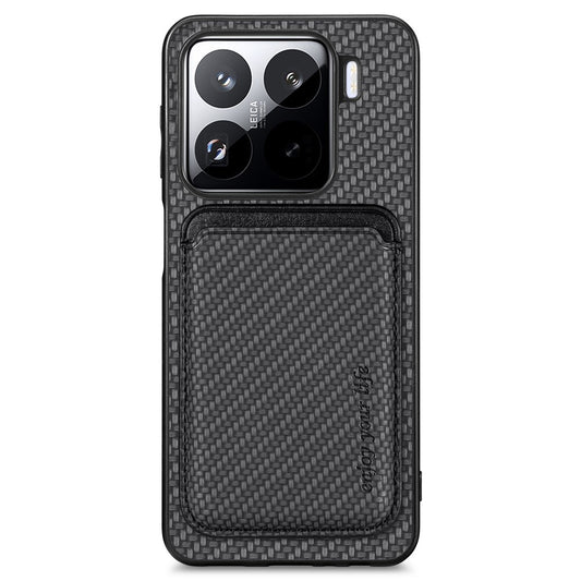 Xiaomi 15 Handyhülle – Rückseite aus Karbonfaser-Leder mit abnehmbarer Kartentasche