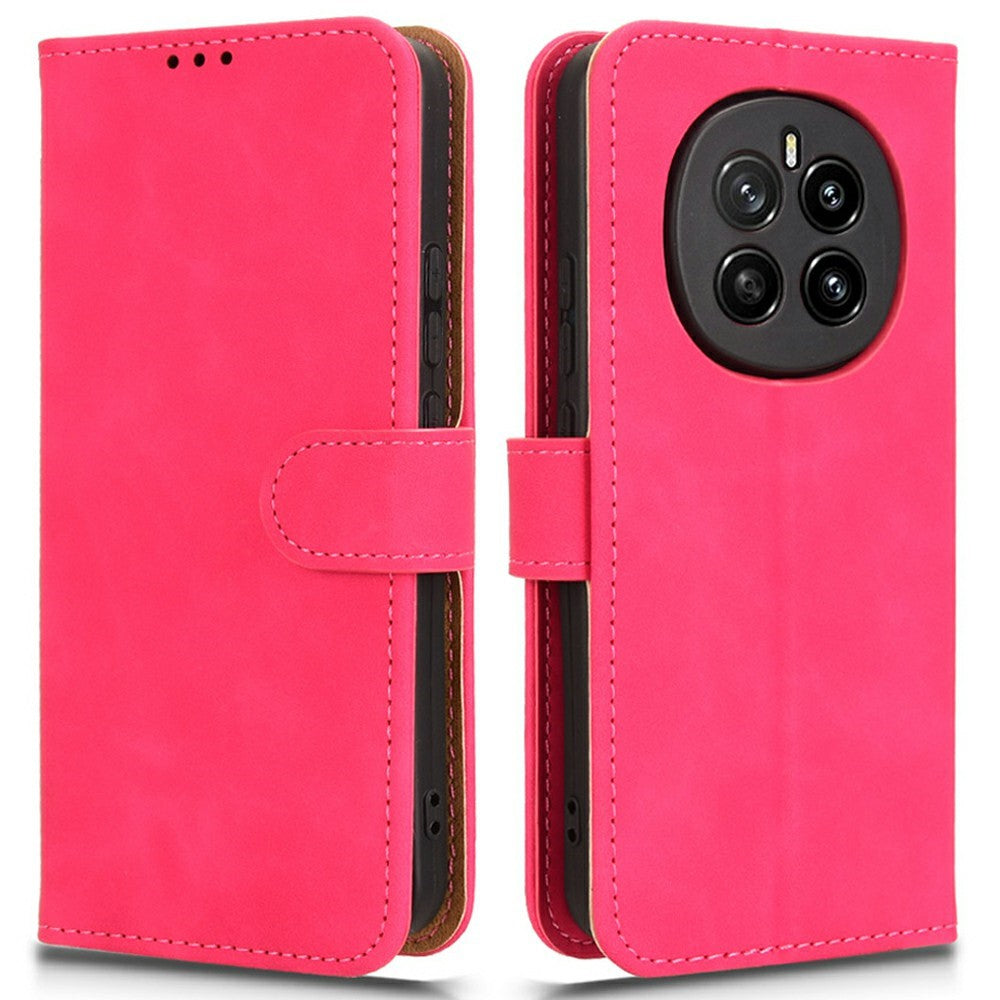 For Honor Magic7 5G Leather Case Skin-Feel Anti-Drop Wallet Flip Phone Cover