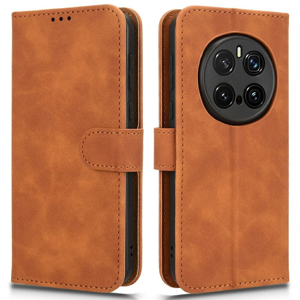 For Honor Magic7 Pro 5G Leather Case Skin-Feel Anti-Drop Wallet Flip Phone Cover