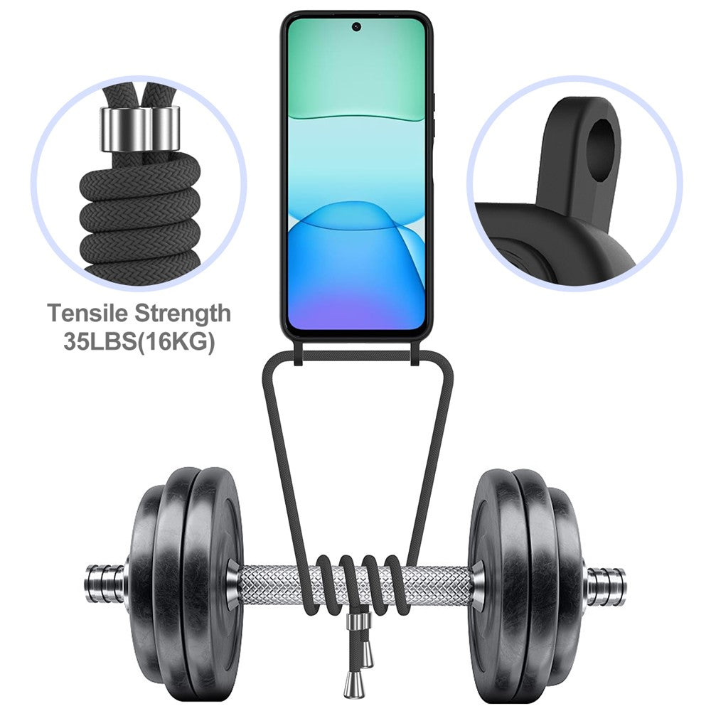 Liquid Silicone Case For Xiaomi Redmi 13 4G / 5G / 13R 5G / Note 13R 5G / Poco M6 4G / M6 Plus 5G Card Holder Back Phone Cover with Lanyard