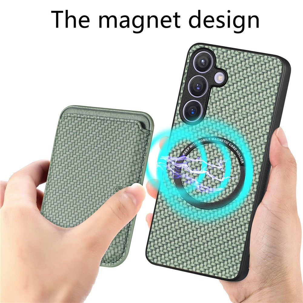 Galaxy S25 Plus Schutzhülle – Magnetische abnehmbare Kartenhalter-Rückseite