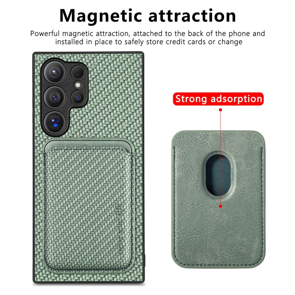 Galaxy S25 Ultra Schutzhülle – Magnetische abnehmbare Kartenhalter-Rückseite