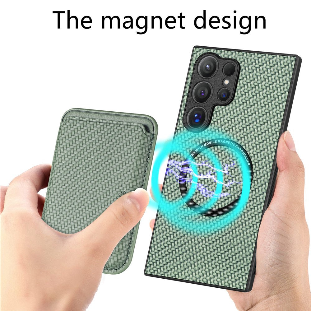 Galaxy S25 Ultra Schutzhülle – Magnetische abnehmbare Kartenhalter-Rückseite
