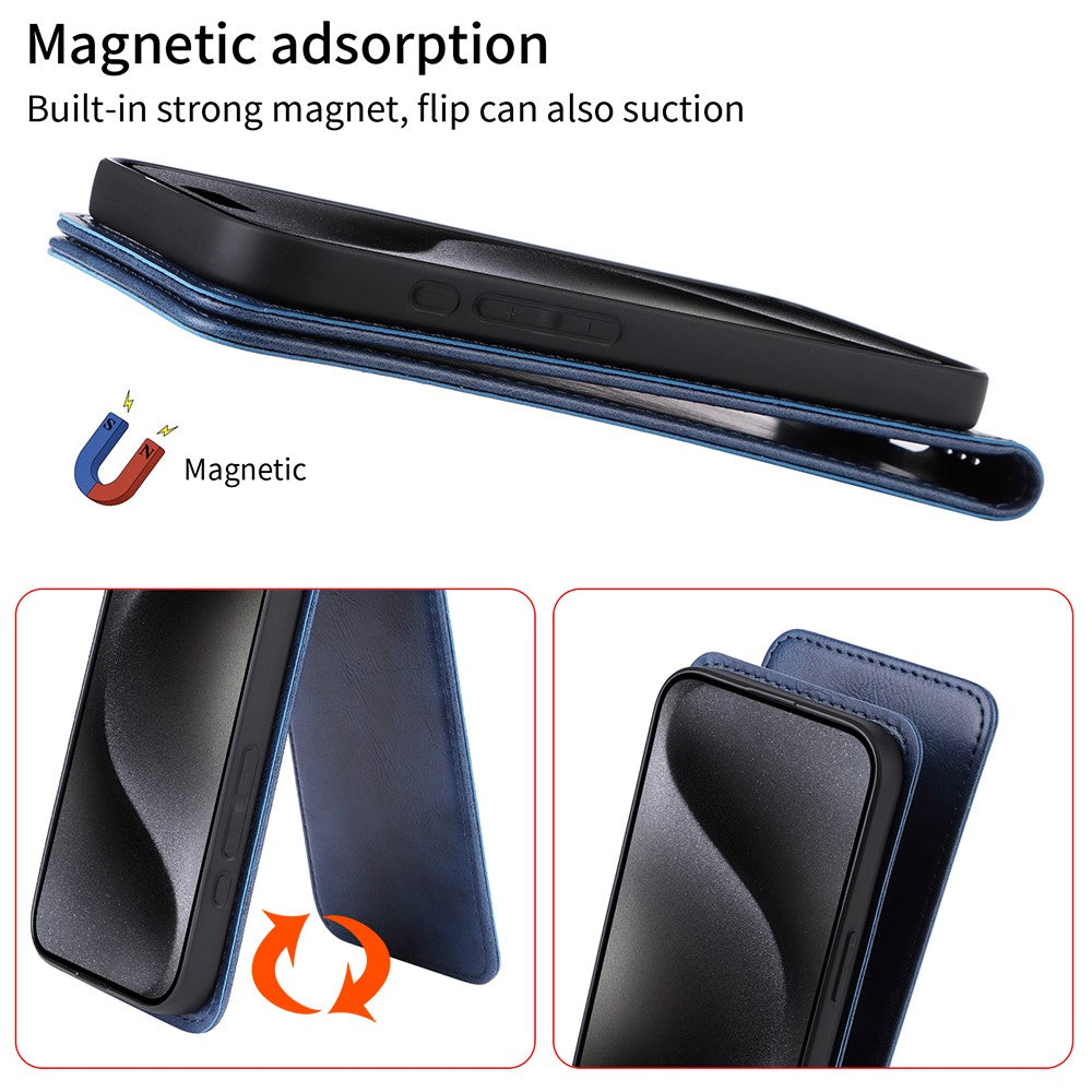 For Xiaomi 15 Pro Case with Card Slot Magnetic Vertical Flip Leather Phone Cover