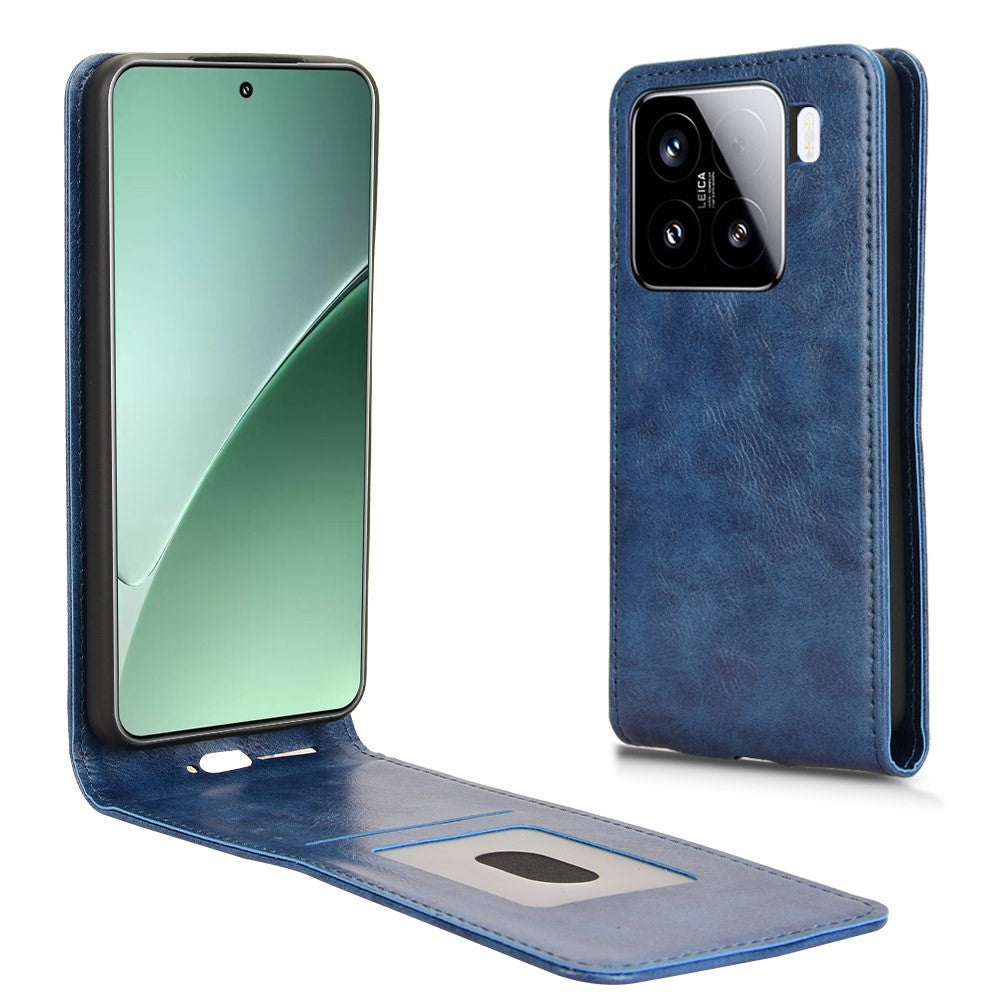 For Xiaomi 15 Pro Case with Card Slot Magnetic Vertical Flip Leather Phone Cover