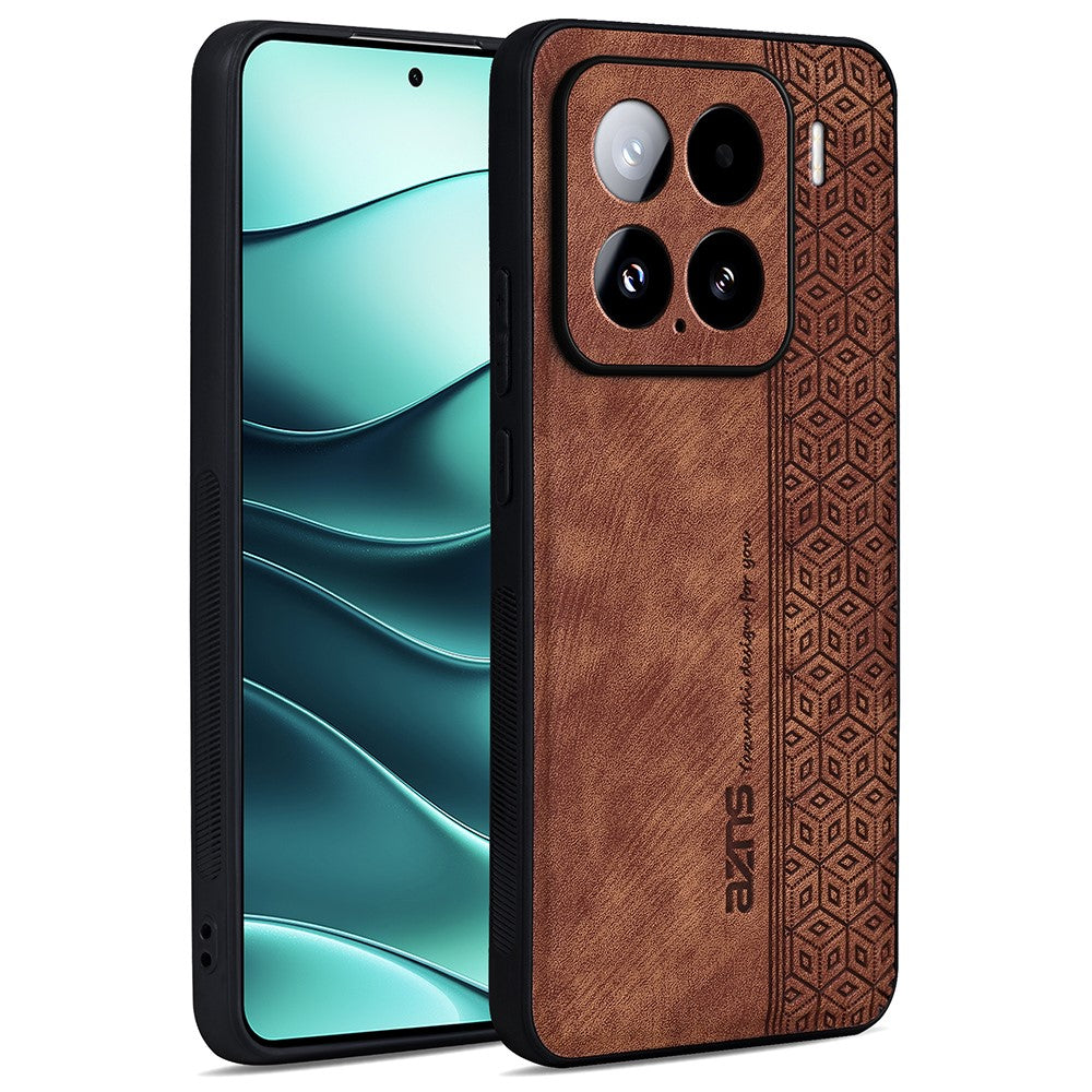 AZNS For Xiaomi 15 Case Protective PU Leather Covered TPU Phone Shell