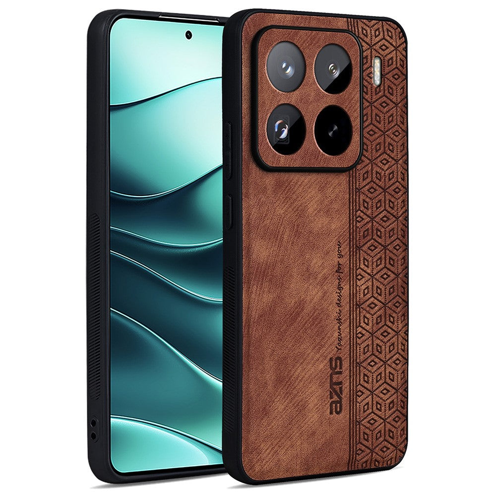 AZNS For Xiaomi 15 Pro Case Protective PU Leather Covered TPU Phone Shell