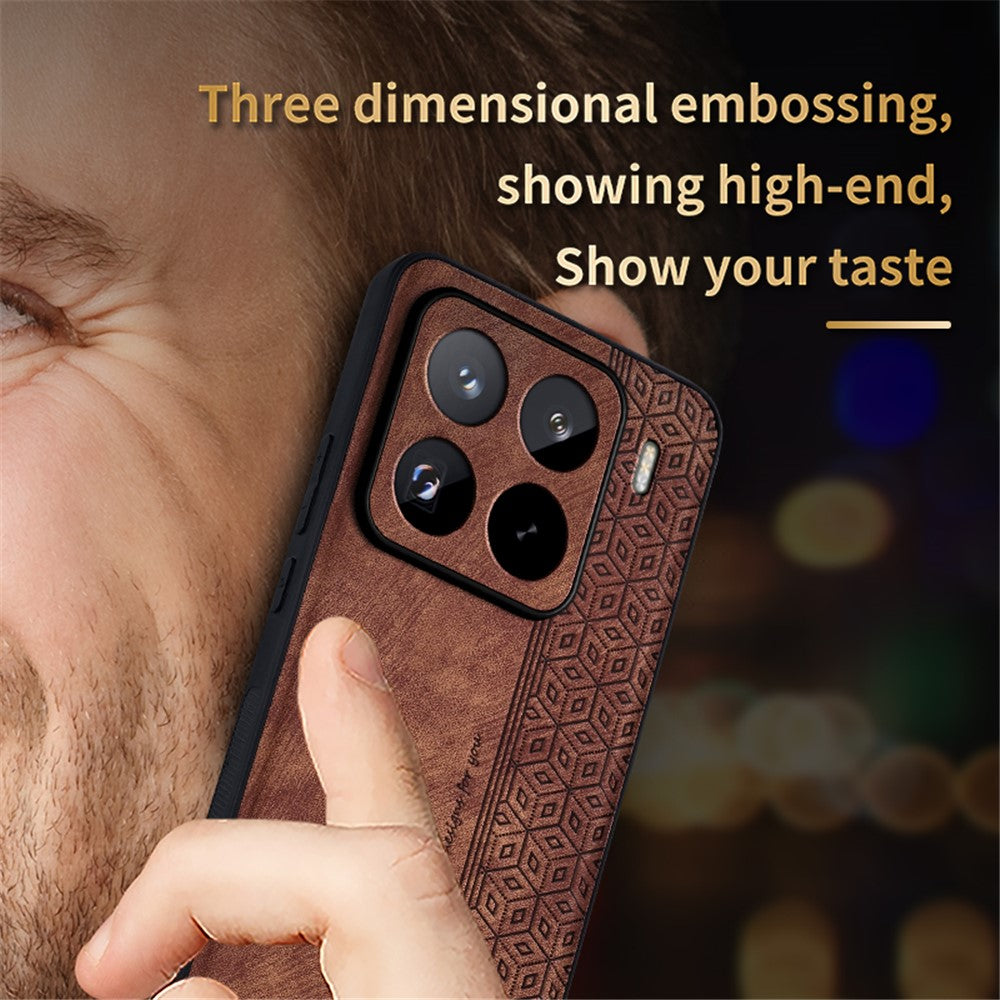 AZNS For Xiaomi 15 Pro Case Protective PU Leather Covered TPU Phone Shell