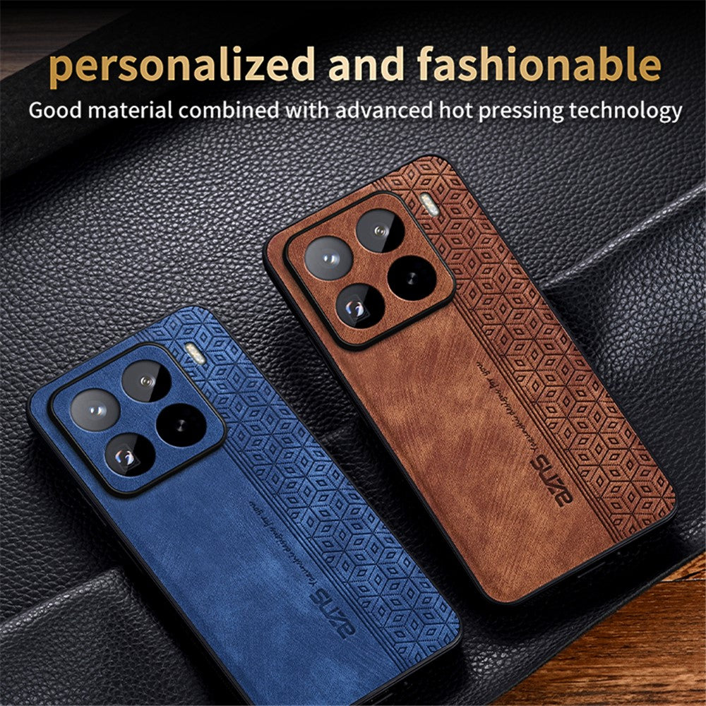 AZNS For Xiaomi 15 Pro Case Protective PU Leather Covered TPU Phone Shell