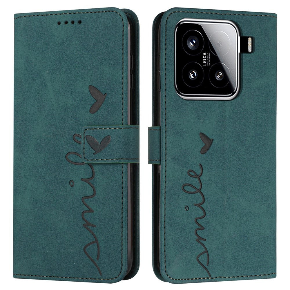 For Xiaomi 15 Case Viewing Stand PU Leather Phone Cover Imprinted Pattern
