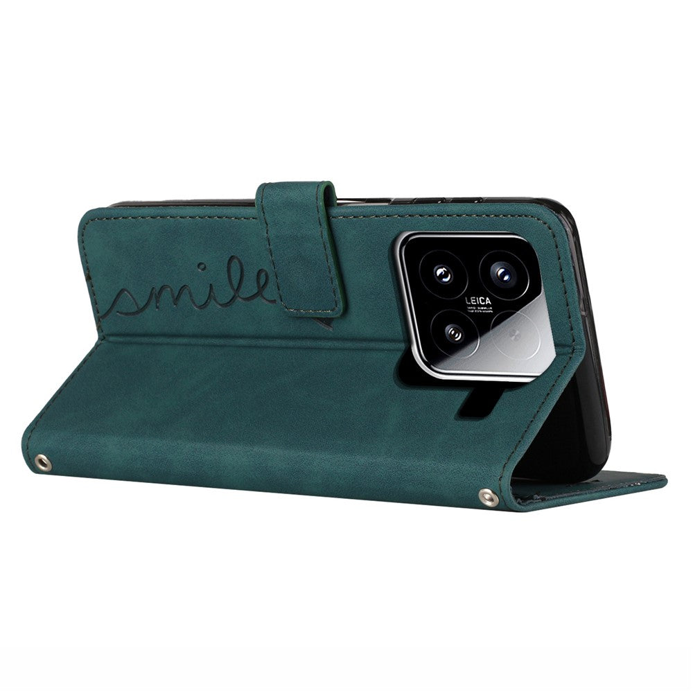 For Xiaomi 15 Case Viewing Stand PU Leather Phone Cover Imprinted Pattern