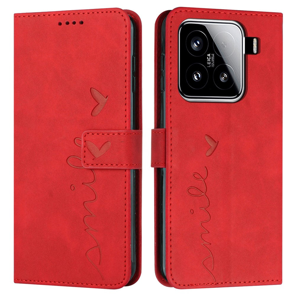 For Xiaomi 15 Case Viewing Stand PU Leather Phone Cover Imprinted Pattern