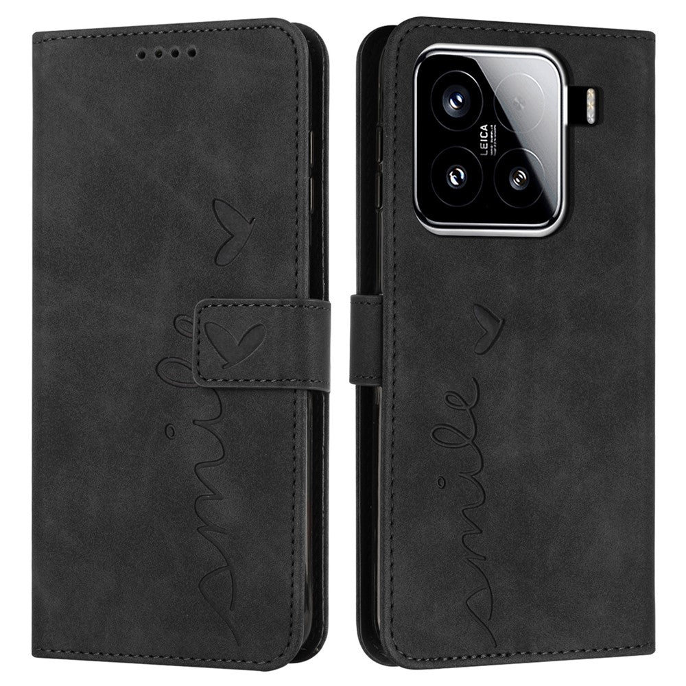 For Xiaomi 15 Case Viewing Stand PU Leather Phone Cover Imprinted Pattern
