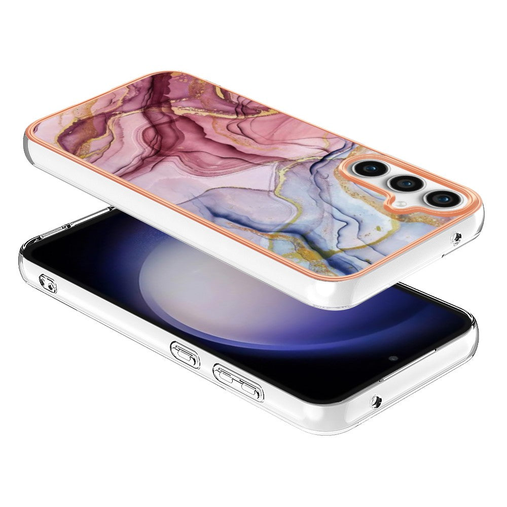 Galaxy S24 FE Schutzhülle – Mit Marmormuster 2,0 mm Galvanik-Rückseite