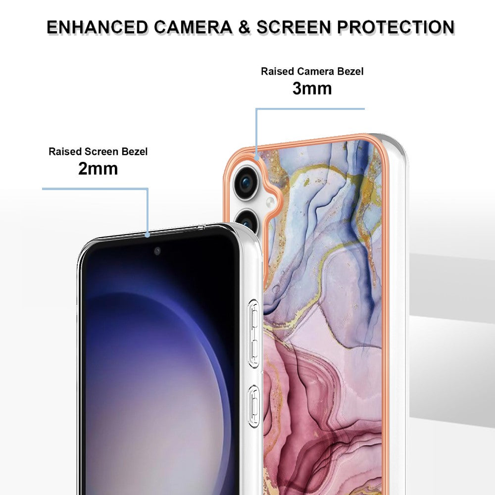 Galaxy S24 FE Schutzhülle – Mit Marmormuster 2,0 mm Galvanik-Rückseite