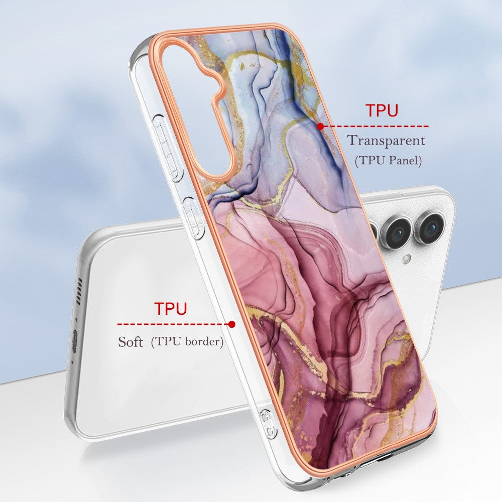 Galaxy S24 FE Schutzhülle – Mit Marmormuster 2,0 mm Galvanik-Rückseite