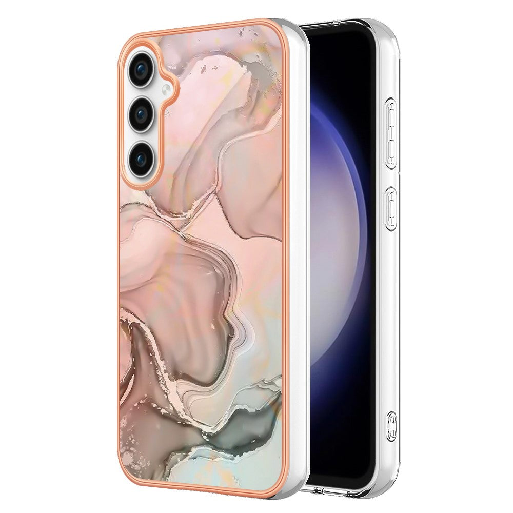 Galaxy S24 FE Schutzhülle – Mit Marmormuster 2,0 mm Galvanik-Rückseite