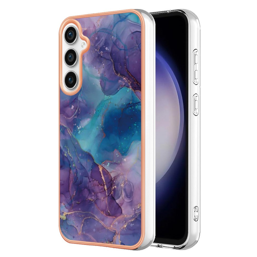 Galaxy S24 FE Schutzhülle – Mit Marmormuster 2,0 mm Galvanik-Rückseite