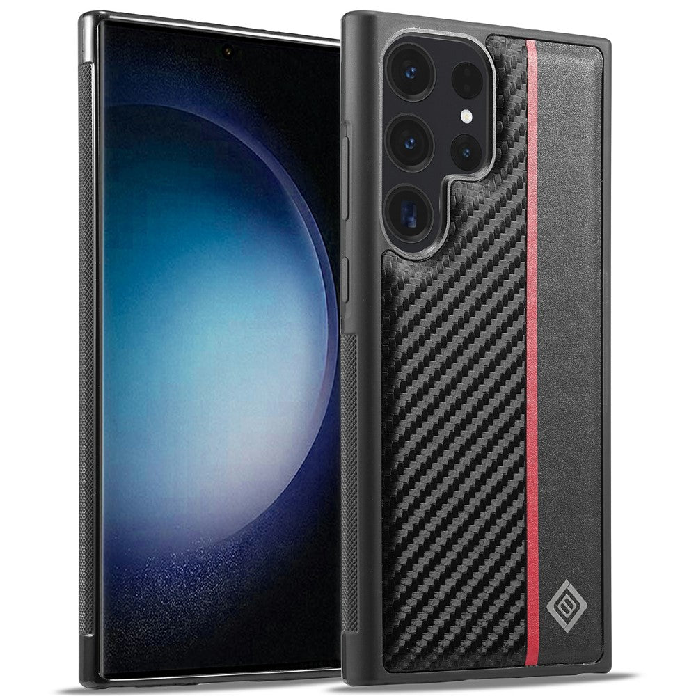 Galaxy S25 Ultra Stoßfeste Hülle - Carbonfaser-Optik