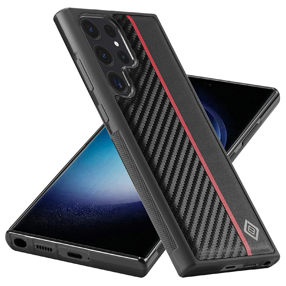 Galaxy S25 Ultra Stoßfeste Hülle - Carbonfaser-Optik
