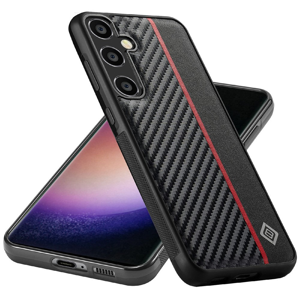 Galaxy S25 Stoßfeste Hülle - Carbonfaser-Optik