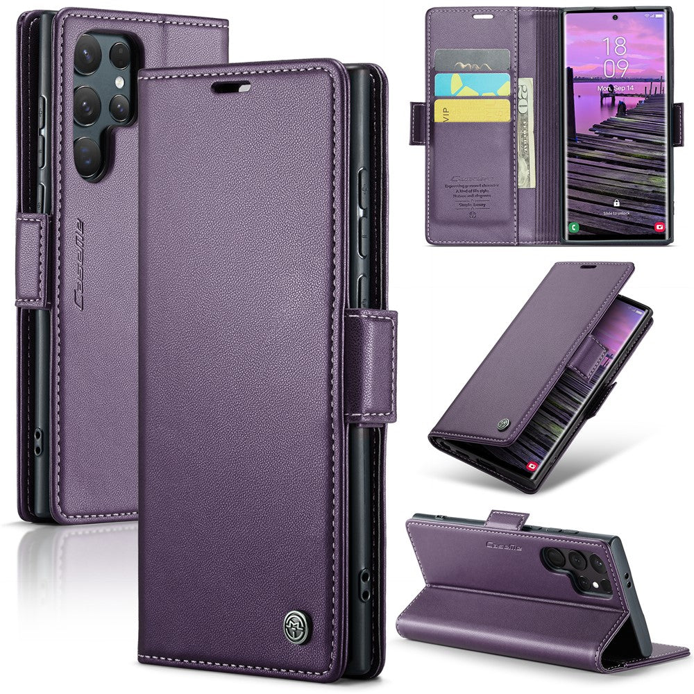 Galaxy S25 Ultra Glänzende Wallet-Hülle – RFID-Schutz & Ständer