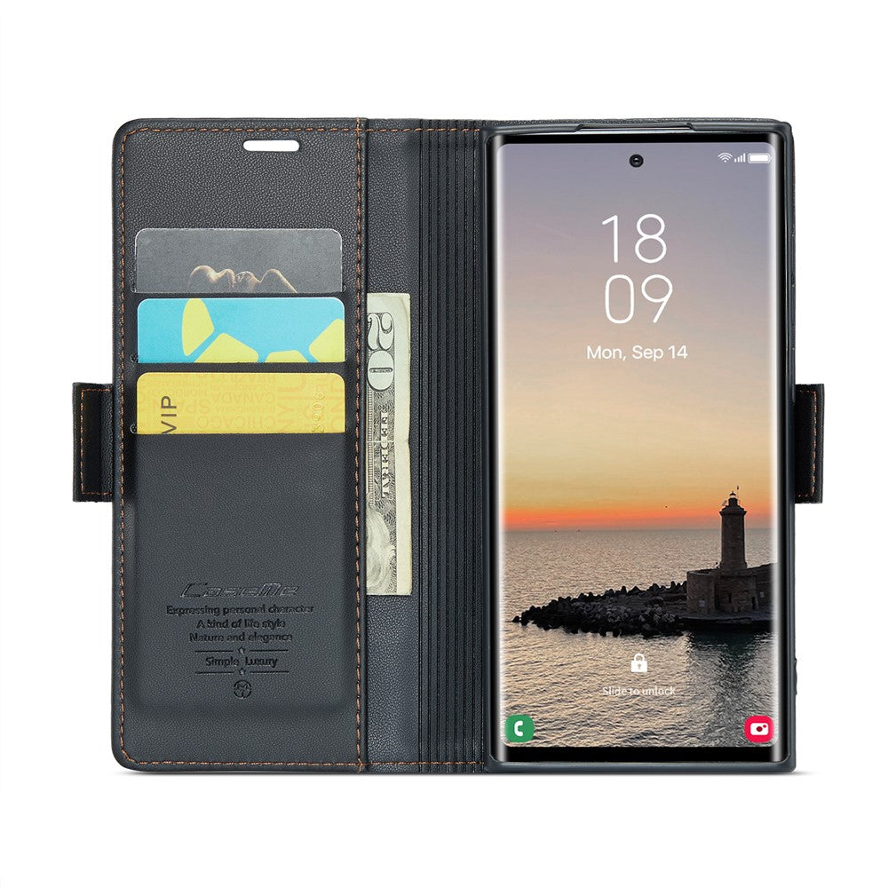 Galaxy S25 Ultra Glänzende Wallet-Hülle – RFID-Schutz & Ständer
