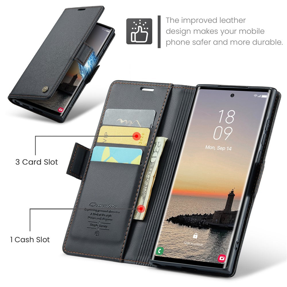 Galaxy S25 Ultra Glänzende Wallet-Hülle – RFID-Schutz & Ständer