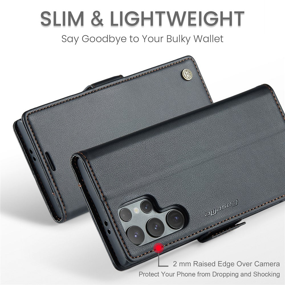 Galaxy S25 Ultra Glänzende Wallet-Hülle – RFID-Schutz & Ständer